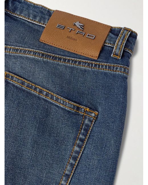 Etro Blue Straight-Leg Jeans for men