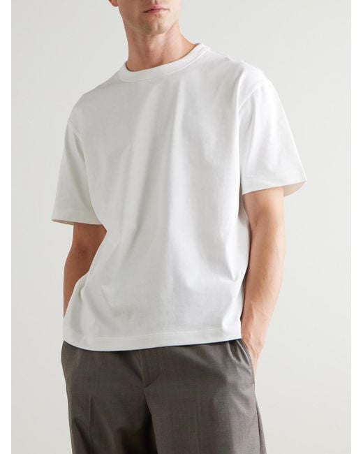 Mr P. White Oversized Cotton-jersey T-shirt for men