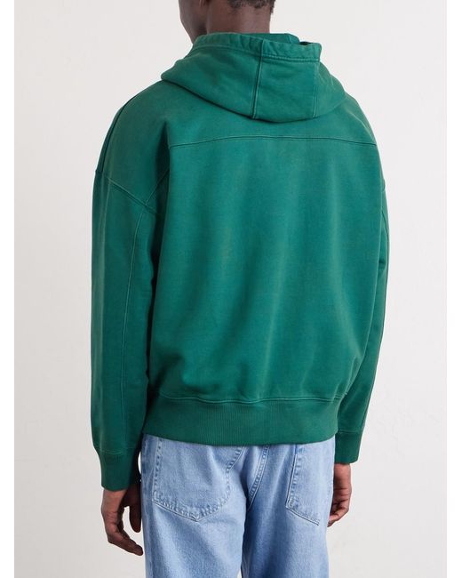 Polo Ralph Lauren Green Logo-Appliquéd Cotton-Jersey Zip-Up Hoodie for men