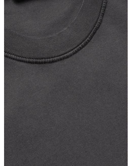 Stone Island Gray Garment-Dyed Logo-Appliquéd Cotton-Jersey Sweatshirt for men