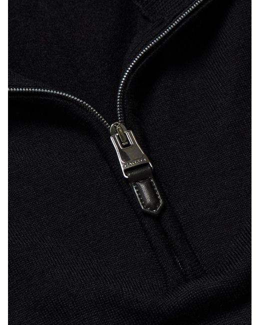 Canali Blue Half-Zip Wool Sweater for men