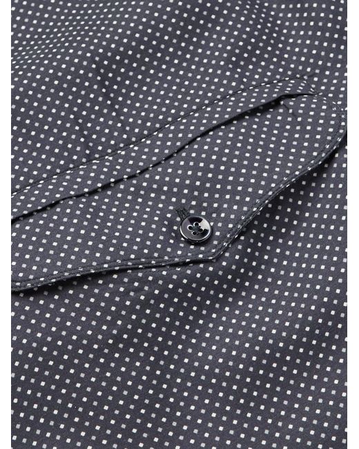 Giorgio Armani Blue Printed Lyocell And Silk-Blend Shirt for men