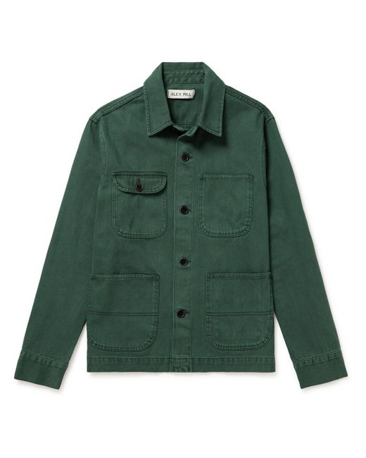 Alex Mill Garment-dyed Recycled Denim Jacket in Green for Men | Lyst