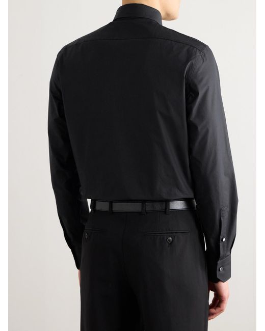 Zegna Black Trofeo Cotton-Poplin Shirt for men