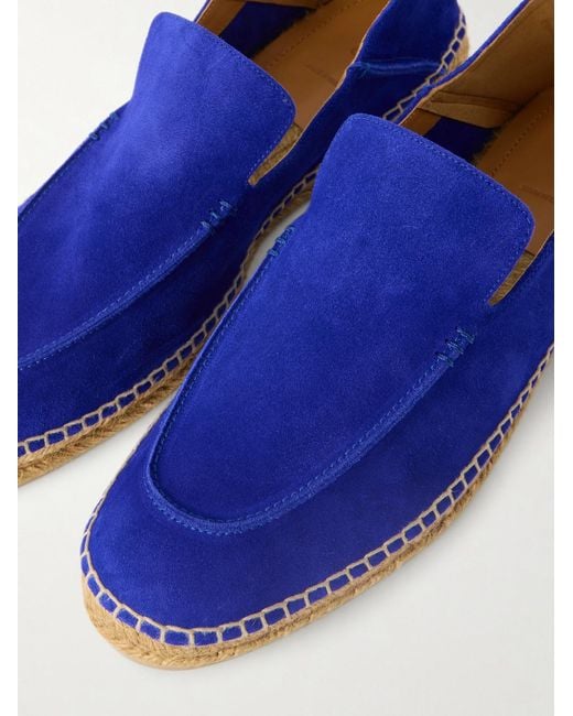 Tom Ford Blue Finn Collapsible-heel Suede Espadrilles for men