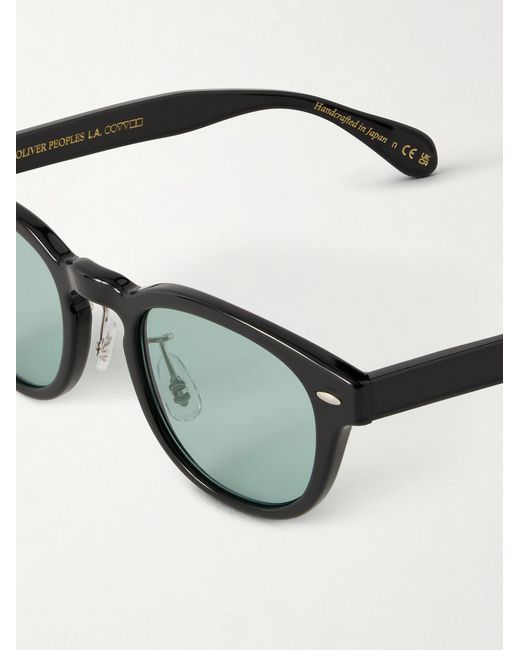 Oliver Peoples Black Sheldrake-F Round-Frame Acetate Sunglasses for men