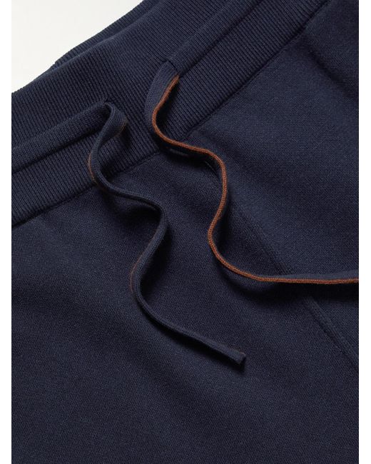 Loro Piana Blue Tapered Cotton-Blend Jersey Sweatpants for men
