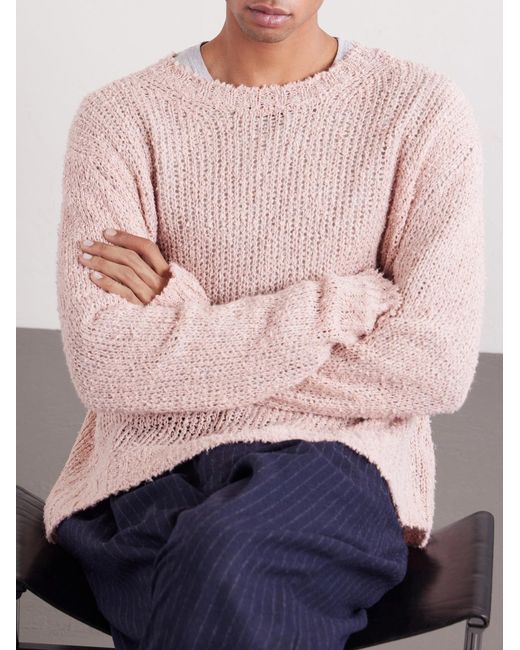 Linen Sweater di Jil Sander in Pink da Uomo