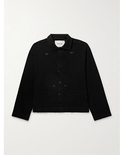 STORY mfg. Short on Time Jacke aus Biobaumwolle mit Logostickerei in Black für Herren
