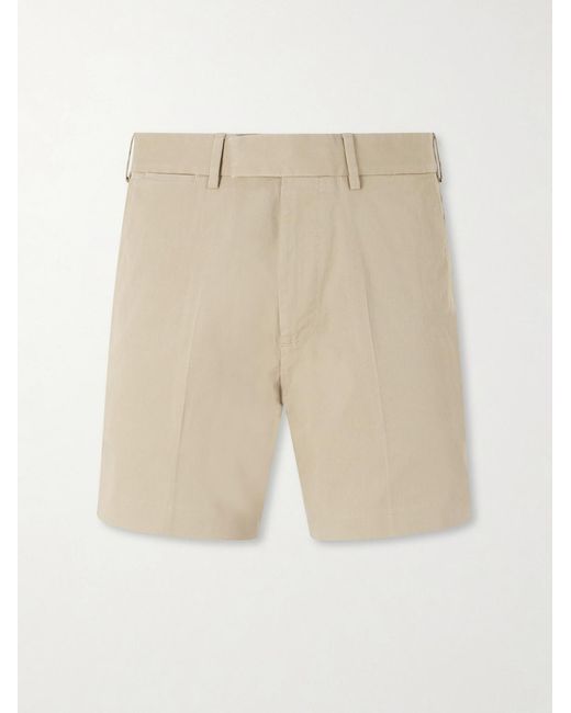 Tom Ford Natural Straight-leg Cotton-blend Twill Shorts for men