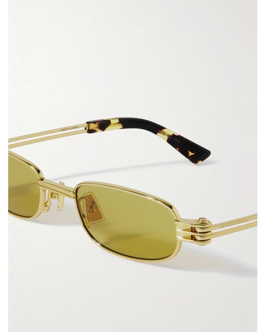 Bottega Veneta Yellow Rectangular-Frame-Tone Sunglasses for men