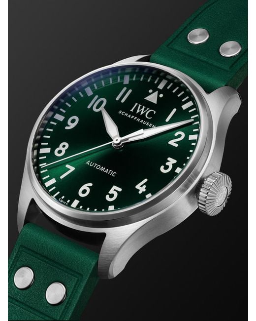 Iwc Green Big Pilot's Automatic 43Mm Stainless Steel And Rubber Watch, Ref. No. Iw329306 for men
