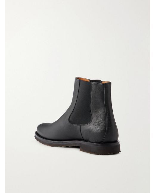 Mr P. Black Leather Chelsea Boots for men