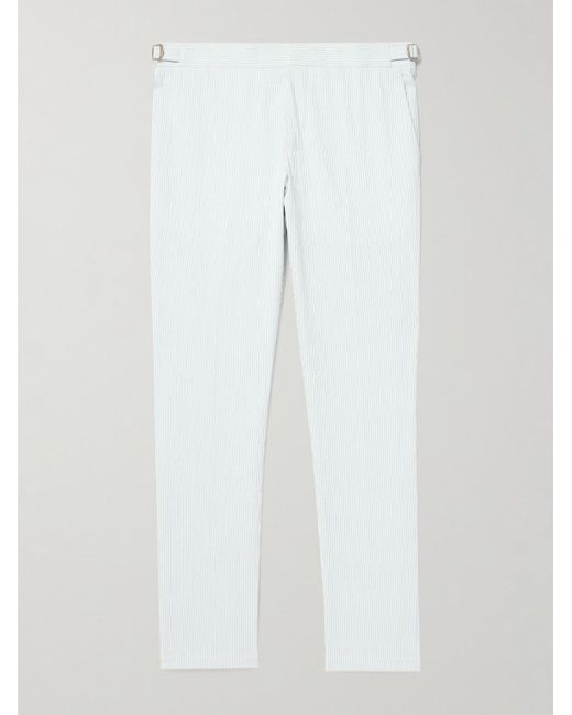 Pantaloni A Gamba Affusolata di Orlebar Brown in White da Uomo