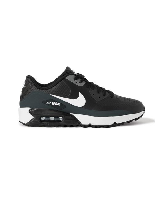 Nike Leather Airmax 90 G Coated-mesh Golf Shoes in Black for Men | Lyst