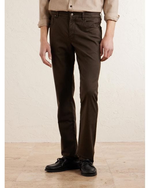 James Purdey & Sons Gray Slim-fit Straight-leg Cotton-blend Twill Trousers for men
