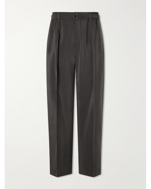 Lemaire Gray Straight-Leg Silk-Blend Suit Trousers for men