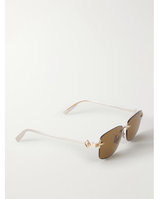 Dior Natural Cd Diamond S11u Rectangular Gold-tone Sunglasses for men