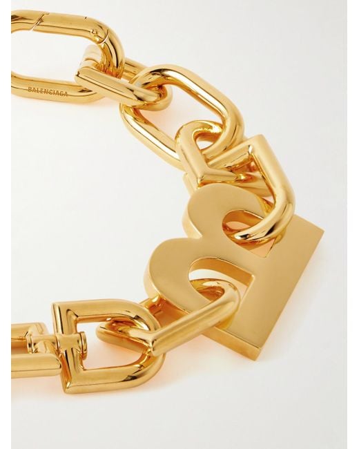 Balenciaga Metallic Tone Chain Bracelet for men