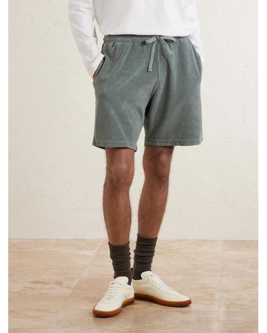 Hartford Gray Straight-leg Cotton-terry Drawstring Shorts for men