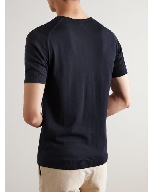 John Smedley Blue Belden Slim-Fit Sea Island Cotton T-Shirt for men