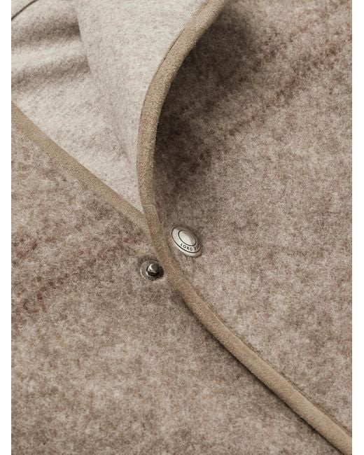 Loro Piana Natural Alta Badia Striped Yak Wool Overshirt for men