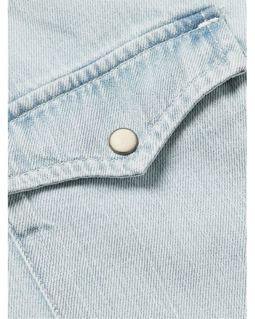 Faherty Brand Jeanshemd aus Bio-Denim im Western-Stil in Blue für Herren