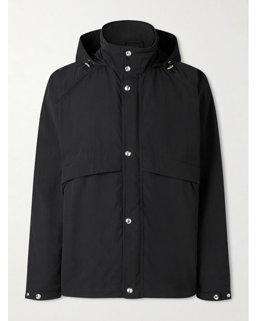 Mr P. Black Recycled-Shell Hooded Jacket for men
