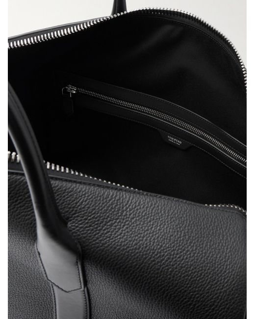 Tom Ford Black Full-grain Leather Duffle Bag for men