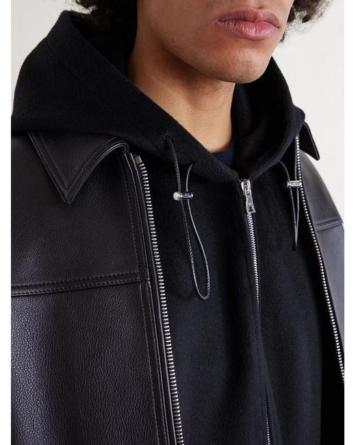 Mr P. Black Double-faced Wool And Cashmere-blend Hooded Jacket for men