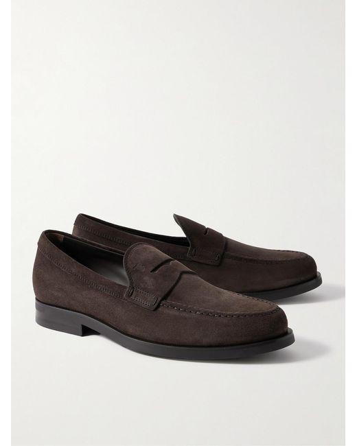 Tod's Black Suede Loafers for men