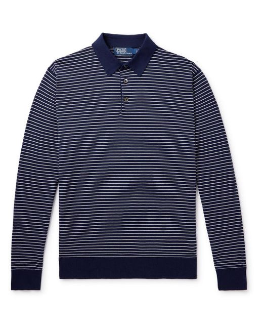 Polo Ralph Lauren Blue Slim-fit Striped Cotton Polo Shirt for men