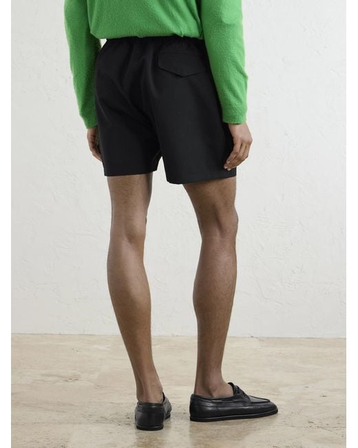 Wool Drawstring Shorts di Auralee in Black da Uomo