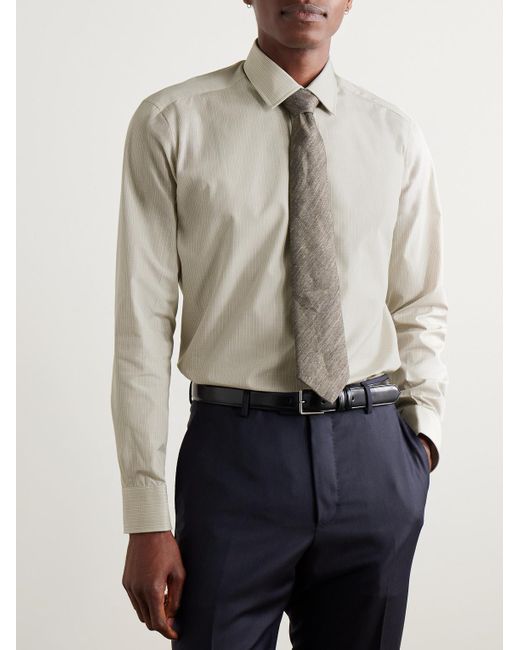 Charvet Gray Checked Cotton-Poplin Shirt for men