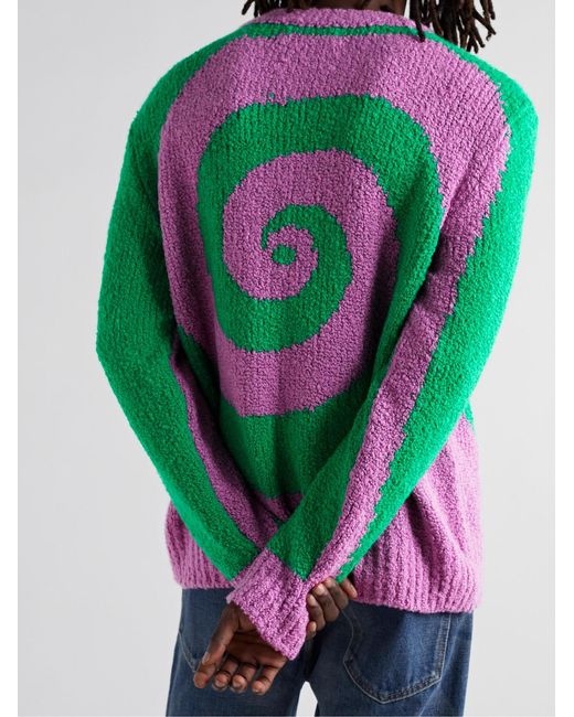 The Elder Statesman Pink Cashmere And Silk-Blend Bouclé Sweater for men