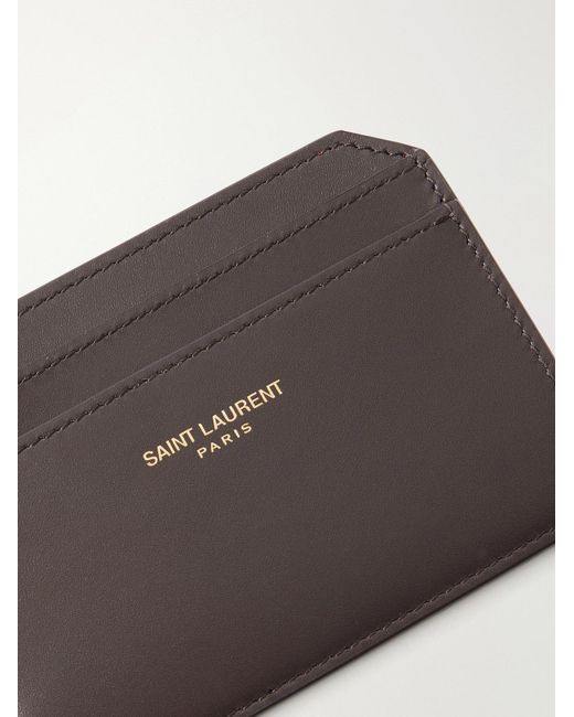Saint Laurent Brown Leather Cardoholder for men