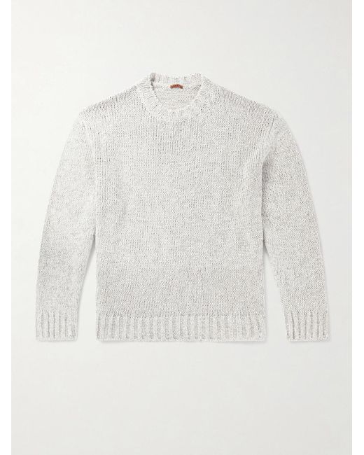 Barena White Caloma Linen And Cotton-blend Sweater for men