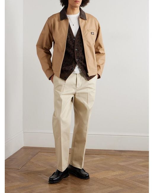 Wacko Maria Natural Dickies Corduroy-Trimmed Cotton-Canvas Jacket for men
