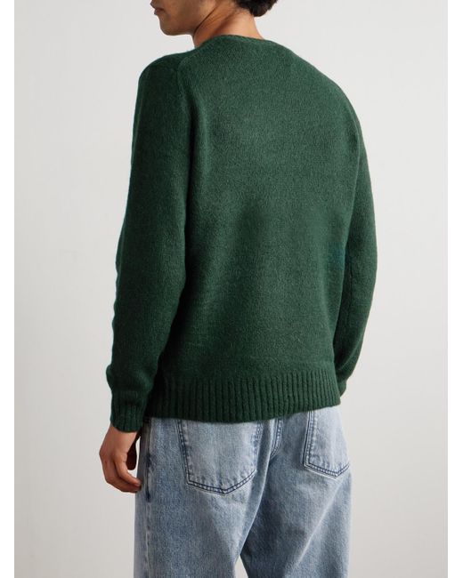 Polo Ralph Lauren Green Logo-Embroidered Knitted Sweater for men