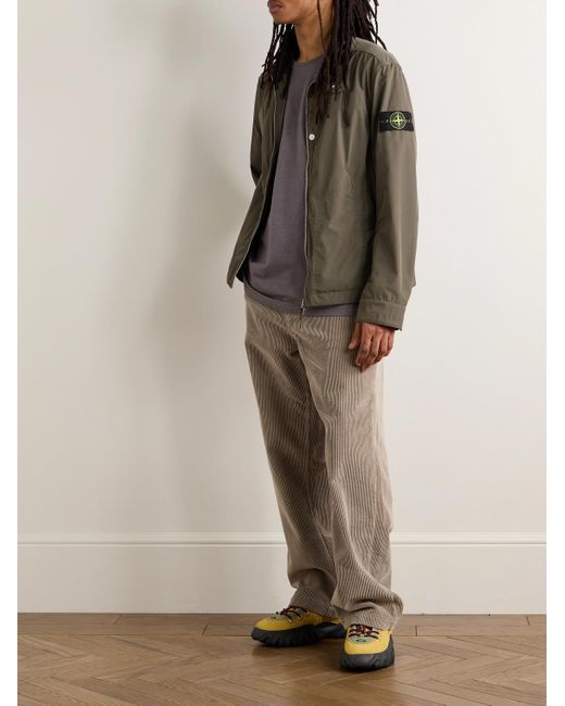 Stone Island Green Logo-Appliquéd Micro Twill Jacket for men