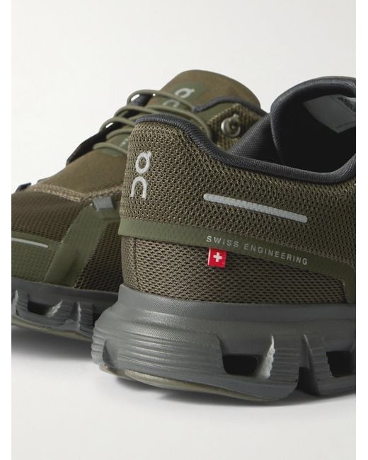On Shoes Green Cloud 6 Rubber-trimmed Mesh Slip- Sneakers for men