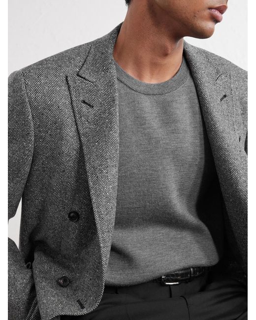 Slowear Gray Zanone Slim-Fit Milano Stitch Virgin Wool Sweater for men