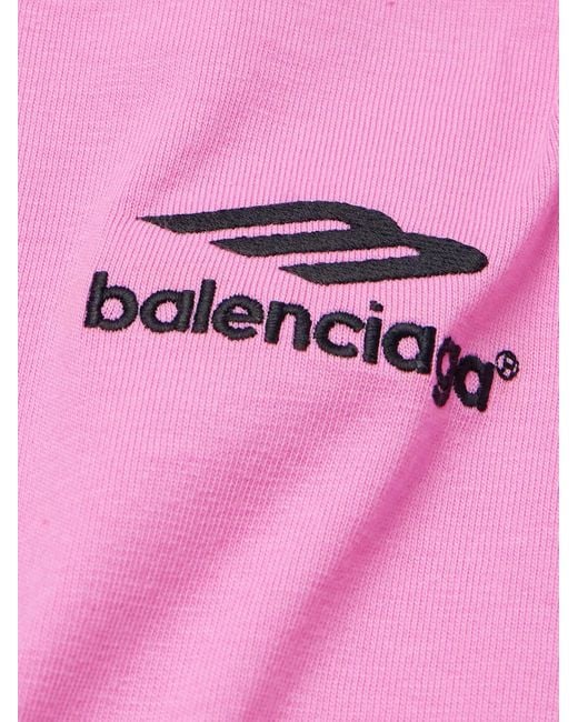 Balenciaga Oversized-T-Shirt aus Baumwoll-Jersey mit Stickereien und Logoprint in Pink für Herren