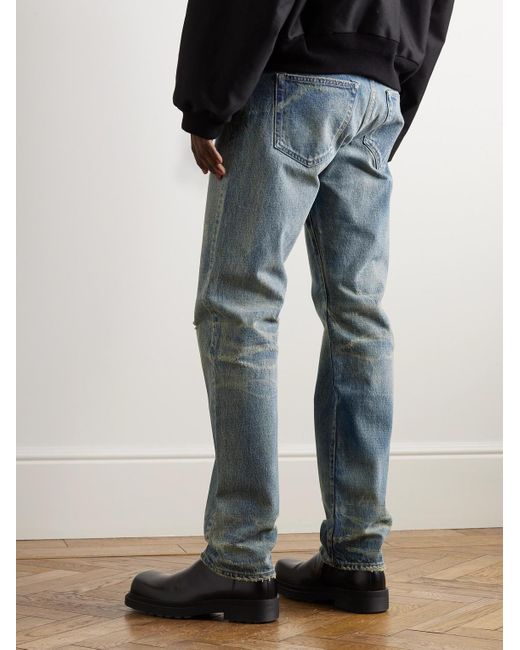 John Elliott Blue The Daze Slim-fit Straight-leg Distressed Jeans for men