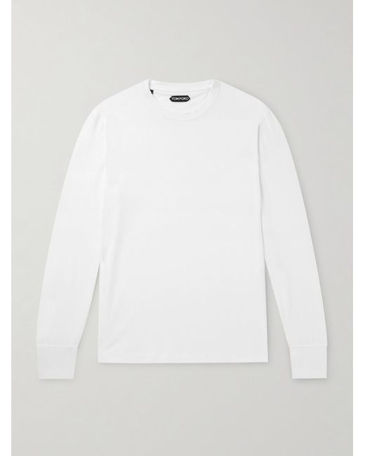 Maglia Slim-Fit di Tom Ford in White da Uomo