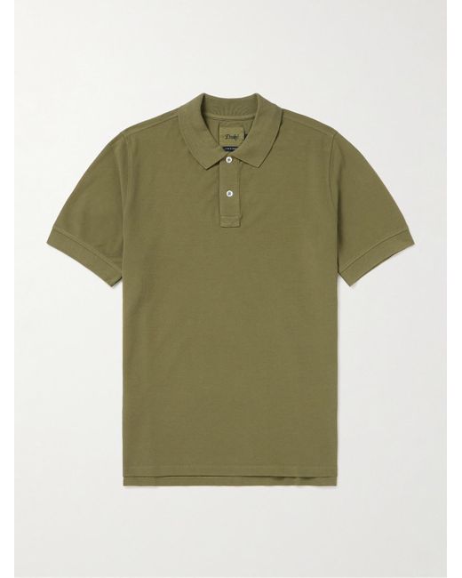 Drake's Green Cotton-piqué Polo Shirt for men