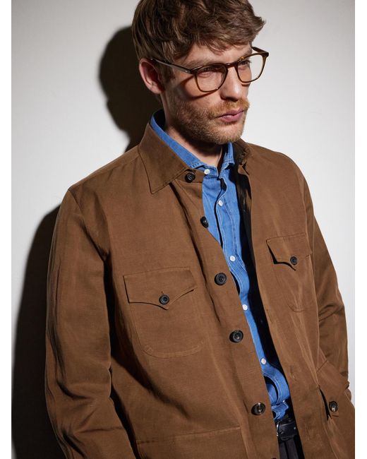 Garrett Leight Metallic Albright D-Frame Acetate Optical Glasses for men