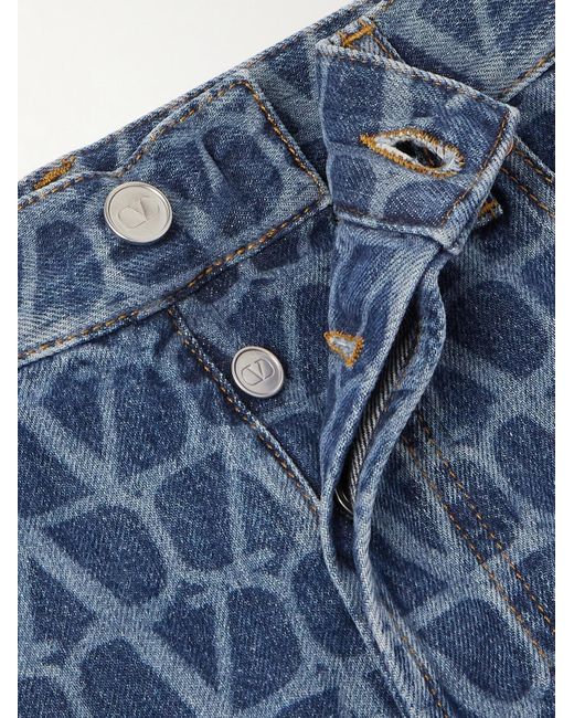 Valentino Garavani Toile weit geschnittene Jeans mit Logoprint in Blue für Herren