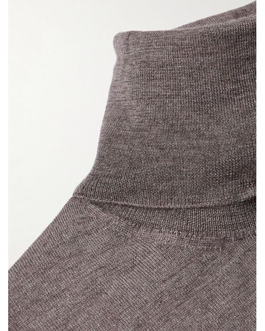 Thom Sweeney Gray Cashmere And Silk-Blend Rollneck Sweater for men