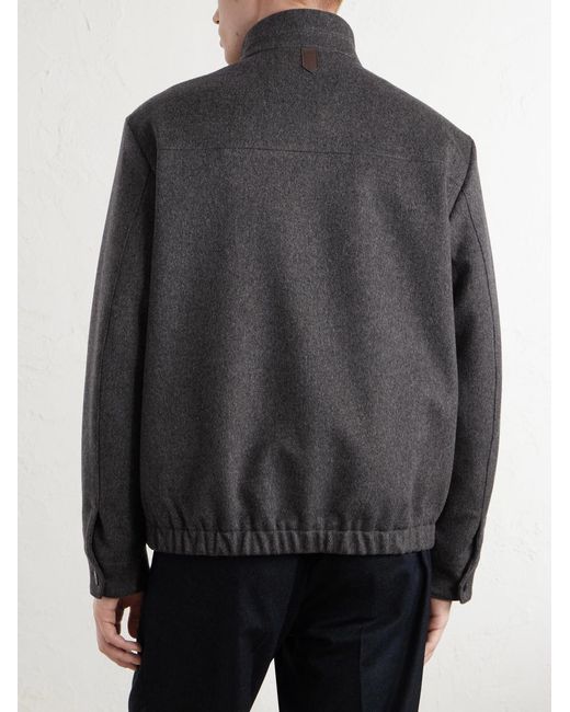 Canali Gray Wool Blouson Jacket for men